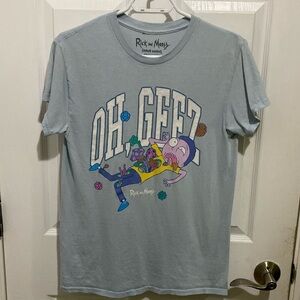Rick and Morty adult swim Oh Geez Blue Ripple Junction Tee Shirt  Size Small